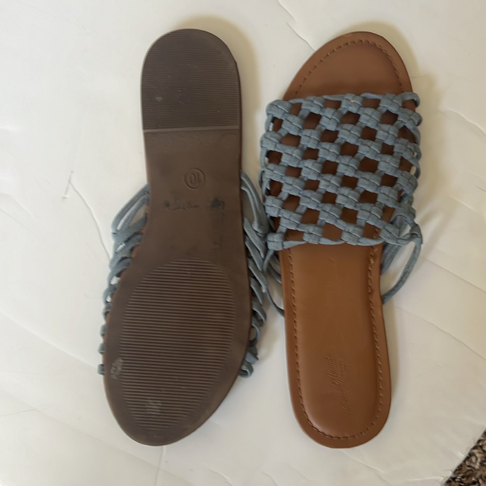 Universal Thread Goods Light Blue Macrame Slides - Picture 5 of 7